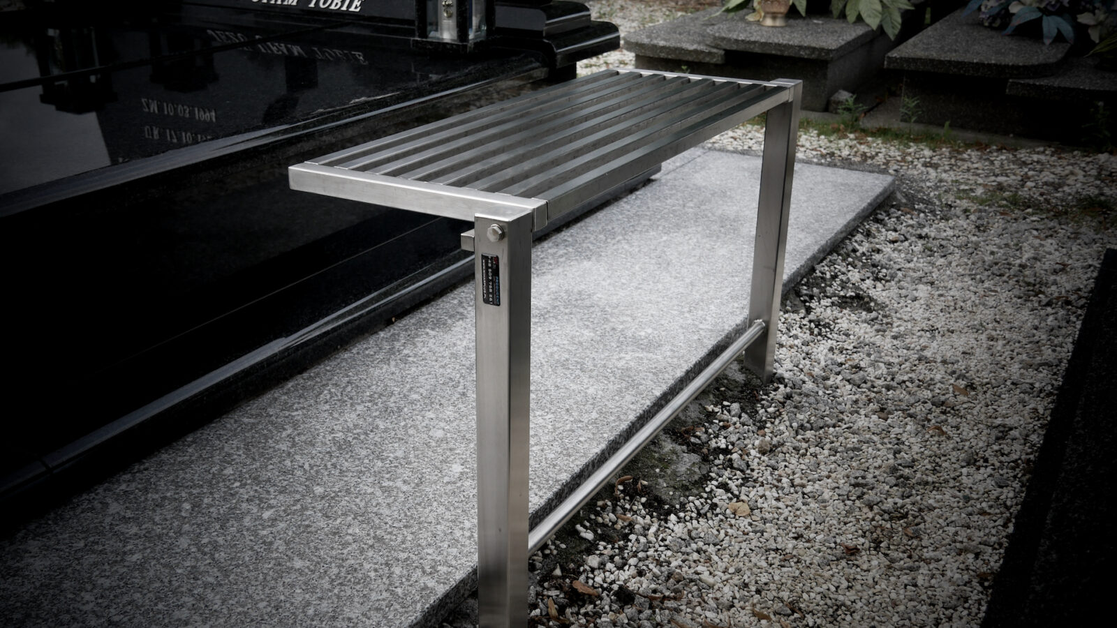 ławka składana cmentarna na cmentarz stal kwasoodporna ławeczka nagrobek