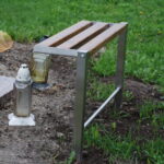 ławka składana cmentarna na cmentarz stal kwasoodporna ławeczka nagrobek