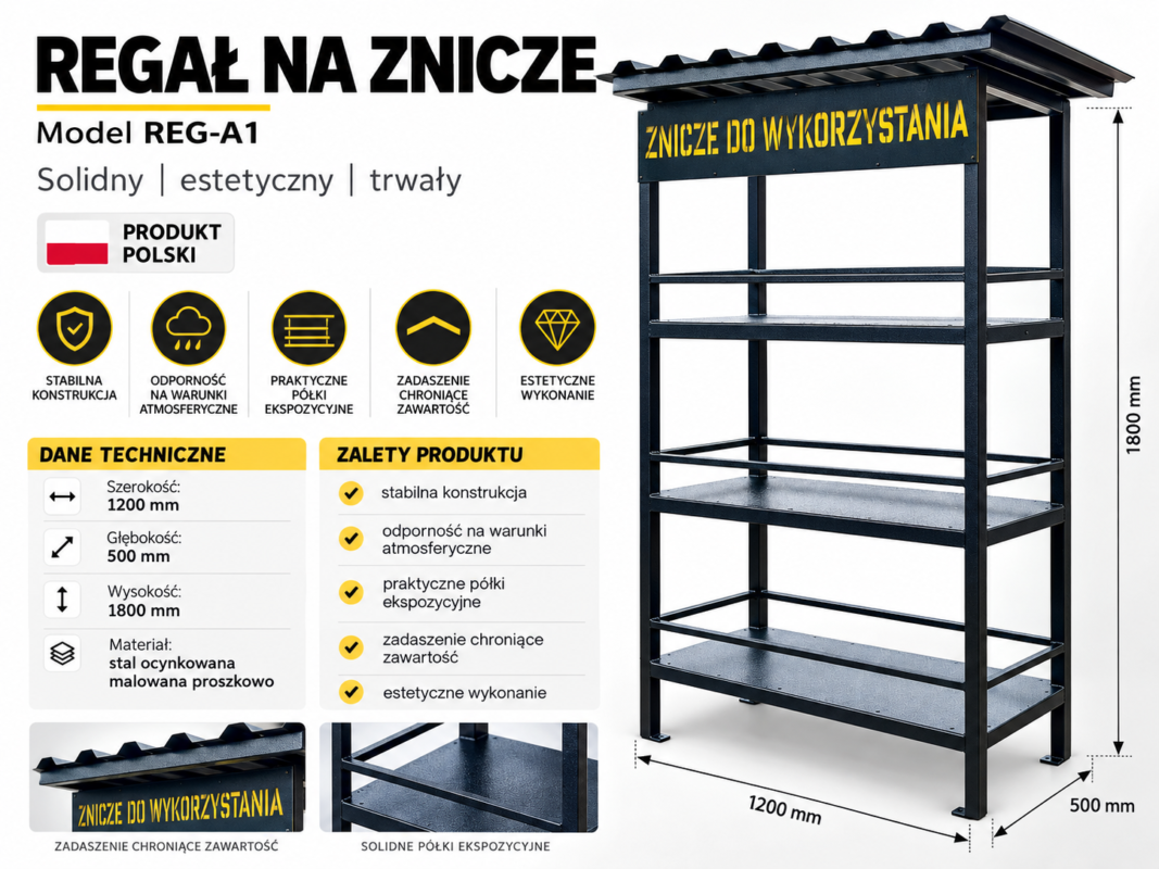 Katalogowy regal na znicze – model REG A1