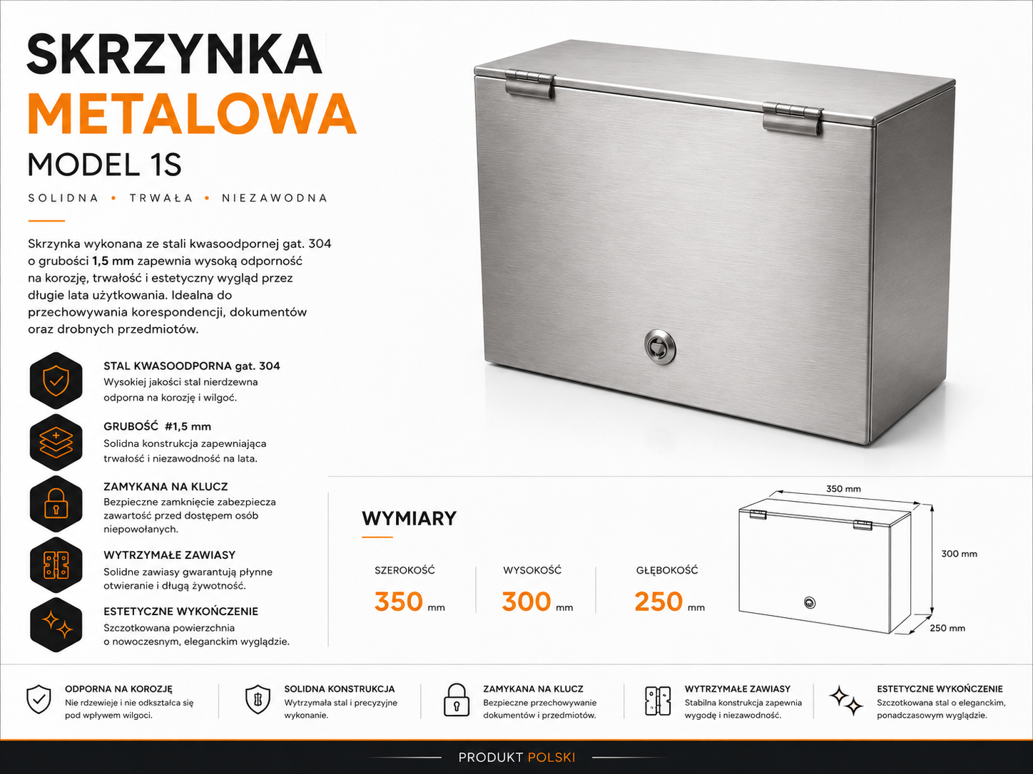 Skrzynka 1S wymiary