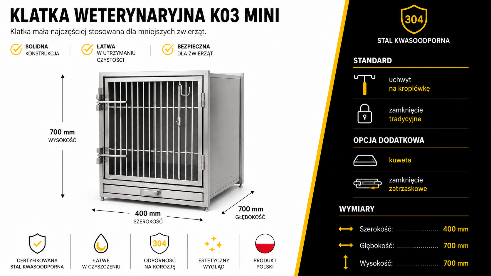 klatka k03 wymiary